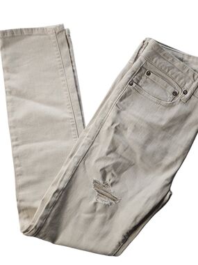 Aéropostale Skinny Jeans Womens 31x32 Cream Distressed Stretch Denim High Rise